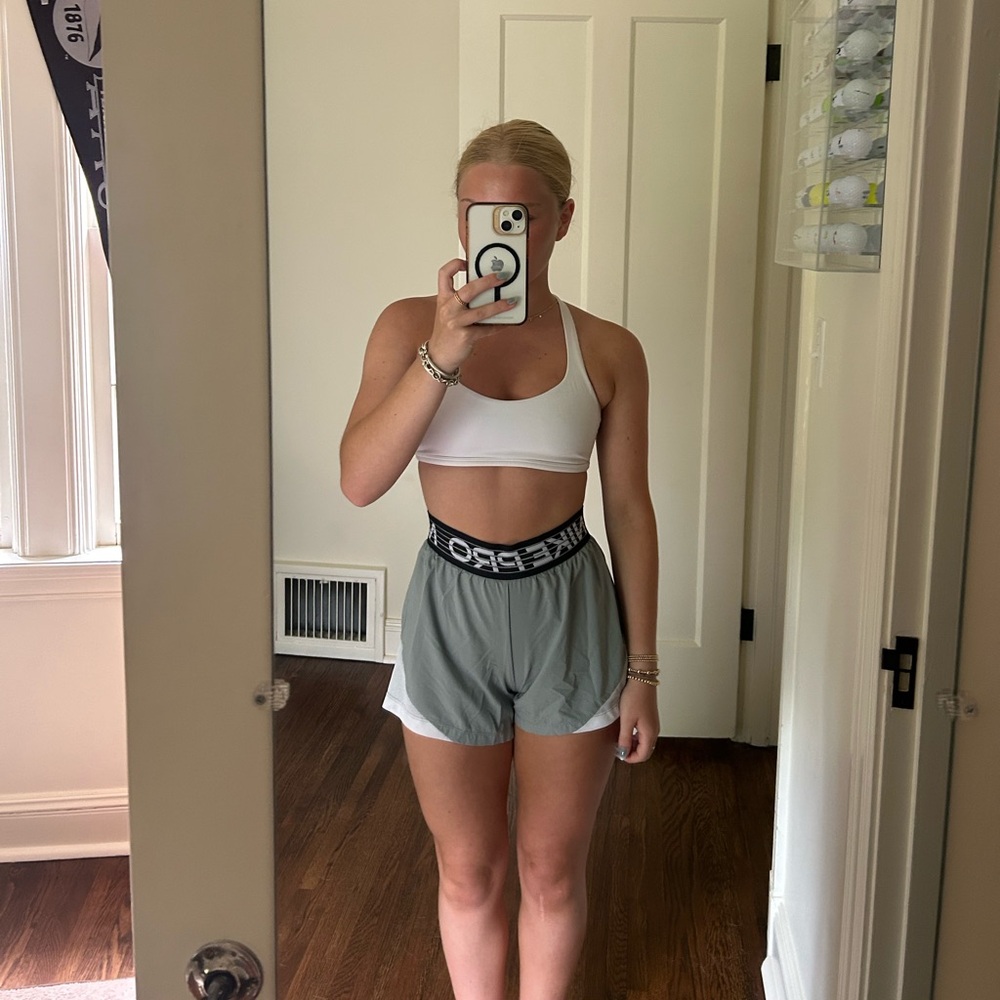 Grey Nike athletic shorts